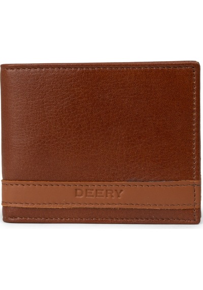 Deery Hakiki Deri Taba Rengi Yatay Erkek Cüzdanı - 00313mtbaz01 Taba