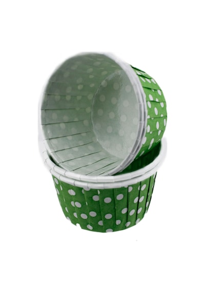 Cupcake Kalıbı Orta Boy 50x39 Mm 100 Adet Puantiyeli Yeşil