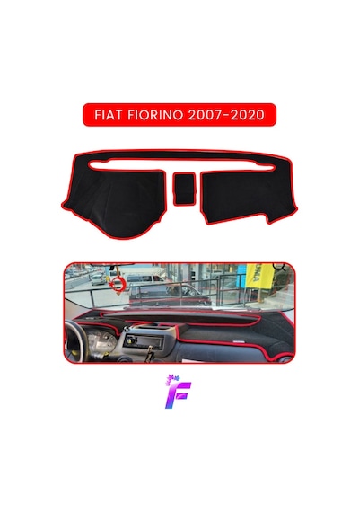 Fıat Fıorıno 2007-2020 Torpido Örtüsü Güneşten Korur Kolay Montaj Tam Uyum Tb27 Kırmızı