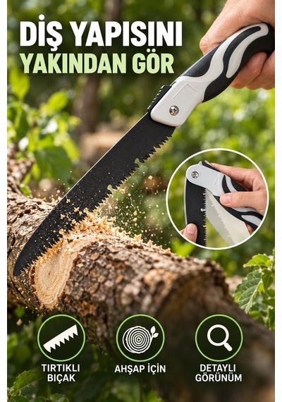 53 Cm Katlanır Budama Testeresi Pelikan El Testeresi Bahçe Dal Ve Ahşap Kesimi Ergonomik Saplı Büyük