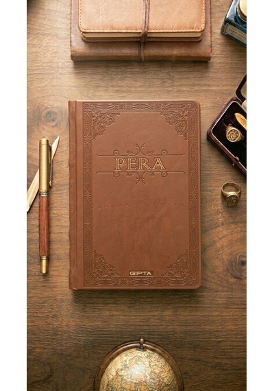 Pera 17x24 Çizgisiz Deri Kapak Ciltli Defter Model 2 Çok Renkli