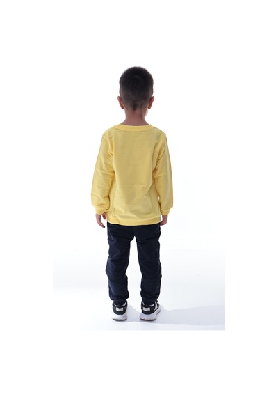 Erkek Çocuk Sarı Kaplan Baskılı Sweatshirt Ve Lacivert Jogger Alt Takım Rahat Günlük Kombin Sarı Erkek Çocuk Sarı Kaplan Baskılı Sweatshirt Ve Lacivert Jogger Alt Takım Rahat Günlük Kombin Sarı