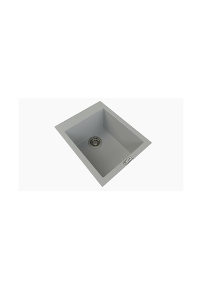 Polex Cristalüx Granit Evye P-05 Gri Tezgah Altı Ve Tezgah Üstü Kare Mutfak Evyesi 41x51 CM