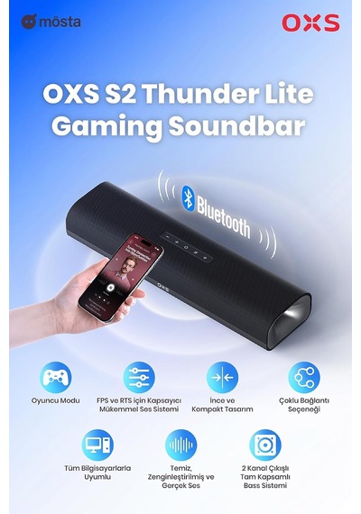 Thunder Lite Pc Oyun Soundbar Sanal Surround 2.0 Hdmı/aux/optik Bluetooth 5.0
