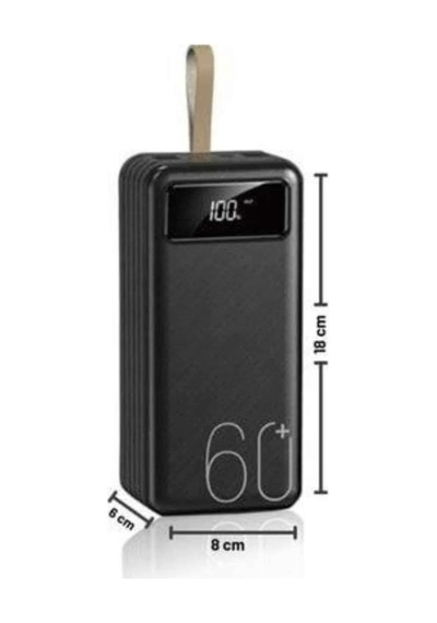 Mey İthalat Powerbank Yüksek Kapasiteli 60.000 Mah Hızlı Şarj Şarj Özellikli Batarya Siyah