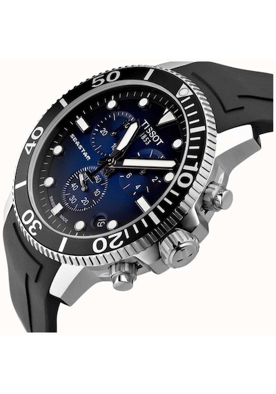 Tissot Seastar T120417 Uyumlu Siyah Silikon Saat Kordonu