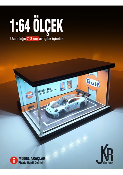 Gulf Diecast Led Işıklı Akrilik Korumalı Stand/diorama 1:64 Ölçek