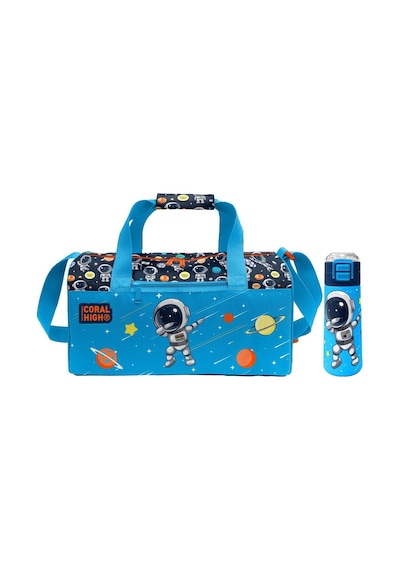 Coral High Lacivert Mavi Astronot Desenli Erkek Çocuk Spor Çantası Ve 500 Ml Çelik Matara Seti 27538