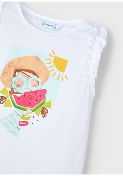 Mayoral Kız Çocuk T-shirt 3021y25 Beyaz