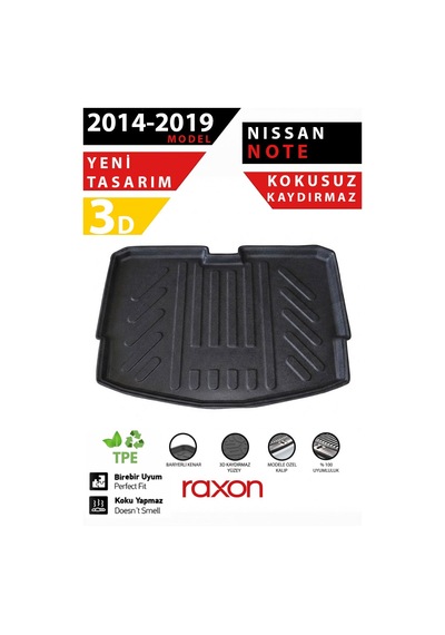 Nissan Note 2014 2019 Bagaj Havuzu 3d Özel Kalıp Su Geçirmez Kaymaz