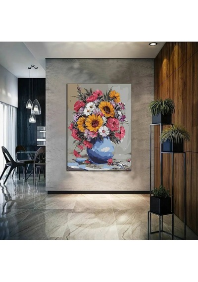 Çiçek Temalı Dekoratif Duvar Tablosu (545770297)