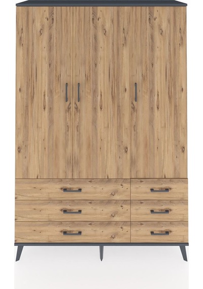 Hyperion Dolap 5 Raflı 6 Çekmeceli Tek Askılı 132x44x195 Antrasit-çam/çam Atlas Çam/atlas Çam Hyperion Dolap 5 Raflı 6 Çekmeceli Tek Askılı 132x44x195 Antrasit-çam/çam Atlas Çam/atlas Çam