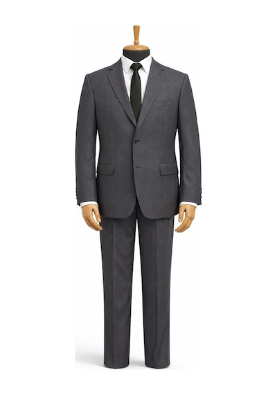 Dekosan Erkek Regular Fit Baba Çizgili Takım Elbise - 7554 Füme