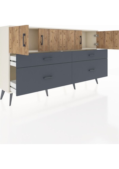 Arges Konsol 2 Raflı 4 Çekmeceli 4 Kapaklı 176x30x99 Aytaşı-çam/a Aytaşı-çam/antrasit Arges Konsol 2 Raflı 4 Çekmeceli 4 Kapaklı 176x30x99 Aytaşı-çam/a Aytaşı-çam/antrasit