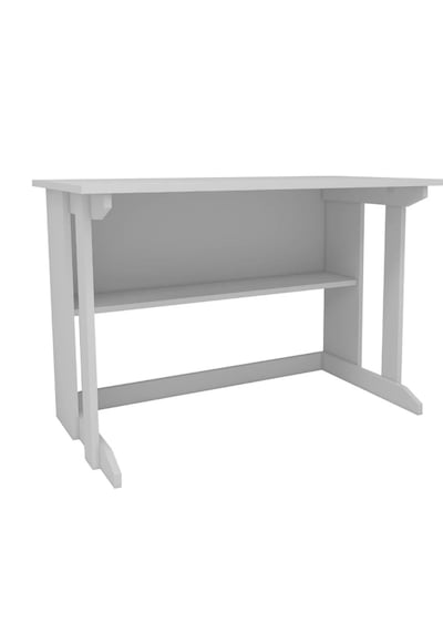 Reyo Home Enda Pillar Kütüphaneli Çalışma Masası 100x56cm Beyaz