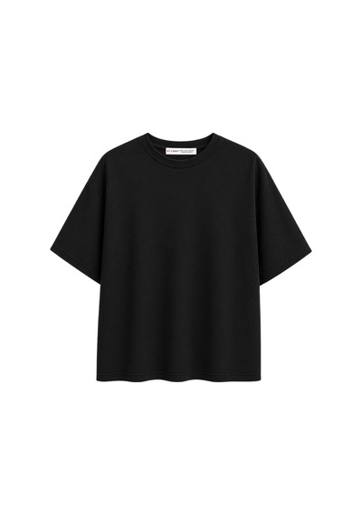 Mixray 2101 Kadın Bisiklet Yaka Soft Oversize Basic Modal T-shirt Siyah