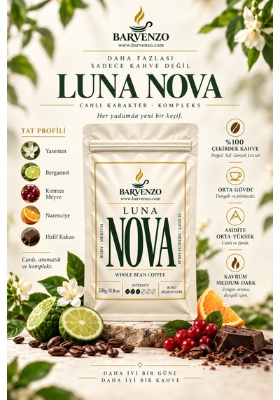 Barvenzo Dörtlü Seçkin Seri 250 G 4 Viva Rossa + Luna Nova + Oro Dora + Viva Terra Moka Pot