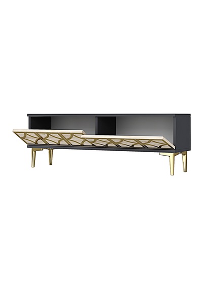 Tsa1237atg Lem Tv Sehpası Antrasit-traverten-gold 120cm Tsa1237atg Lem Tv Sehpası Antrasit-traverten-gold 120cm