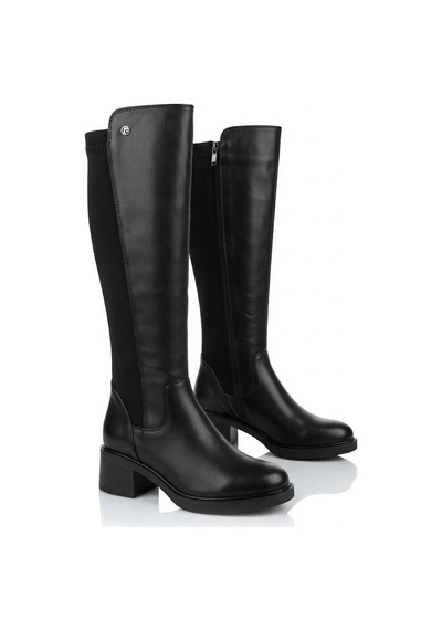 Pierre Cardin 56090 Arkası Strej 5 Cm Topuk Yüksekliği Kaymaz Taban Kadın Çizme Siyah