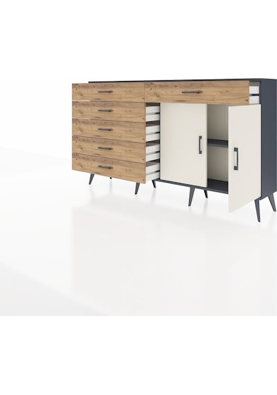 Arges Konsol Tek Raflı 6 Çekmeceli 2 Kapaklı 176x30x99 Antrasit-a Antrasit-aytaşı/çam Arges Konsol Tek Raflı 6 Çekmeceli 2 Kapaklı 176x30x99 Antrasit-a Antrasit-aytaşı/çam
