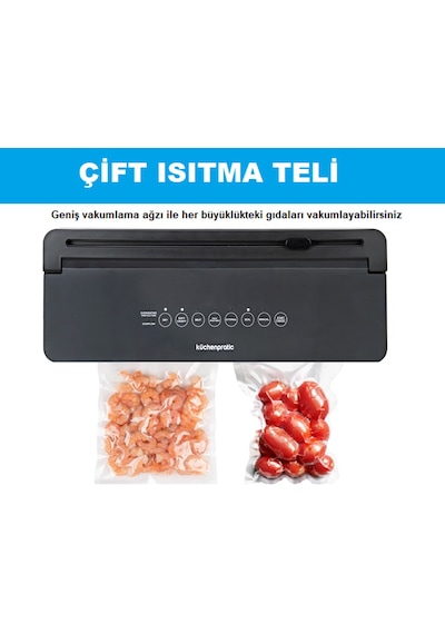 Küchen Pratic VS8010 Ev Tipi Elektrikli Vakum Makinesi + 10 Adet Vakum Poşeti