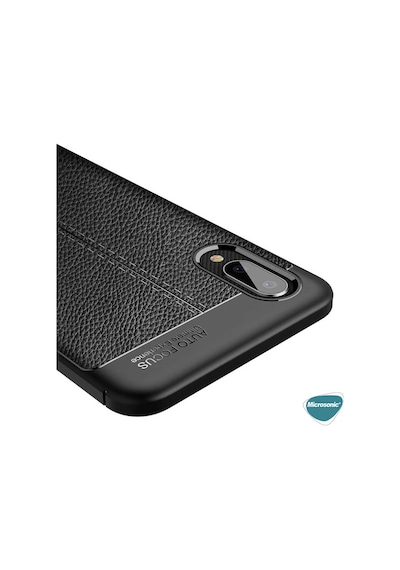 Microsonic Samsung Uyumlu Galaxy A02 Kılıf Deri Dokulu Silikon