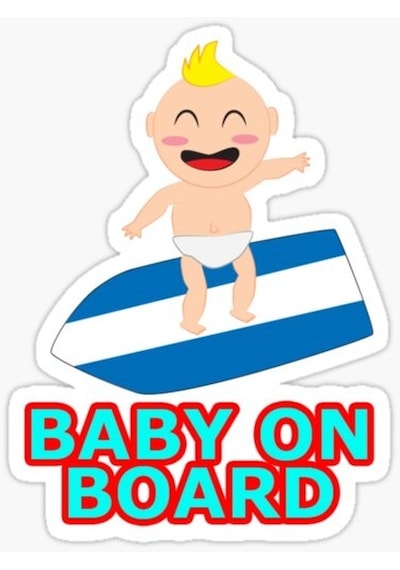 Arabada bebek var Baby On Board Sticker Etiket 19CM md19