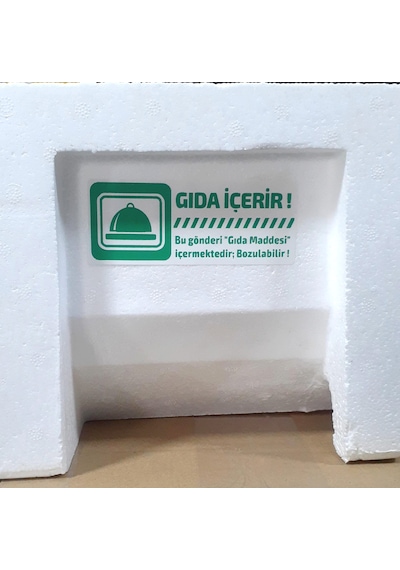 Gıda İçermektedir Etiketi, Soğuk Zincir Etiketi Kargo Ürün Uyarı 4x10cm 100 Adet