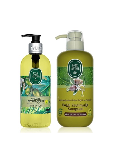 Eyüp Sabri Tuncer Ayvalık Zeytin Çiçeği Sıvı Sabun 500 ML + Doğal Zeytinyağlı Şampuan 600 ML