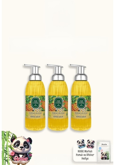 Eyüp Sabri Tuncer 3 Adet Hawaii Ananas Köpük Sabun 500 Ml Ve Rosıe Pamuk 60'lı