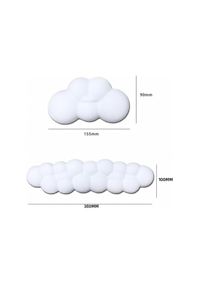 Lexroo Cloud Klavye Ve Mouse Bilek Destek Seti, Bulut Ergopad, Kaymaz Tabanlı, Nefes Alan Kumaş Standart