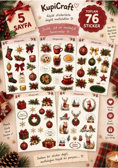 Yılbaşı Temalı Sticker Seti - Newyear - Yılbaşı Sticker Set 0