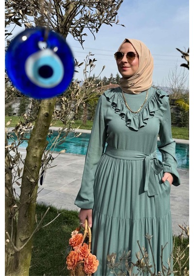 Rabia Şamlı Jale Elbise Çağla Normal