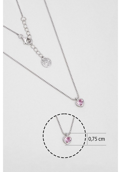 Romantik Aşk 18 Ayar Beyaz Altın Kaplama 43 Cm Gümüş Kalp Kolye Beyaz