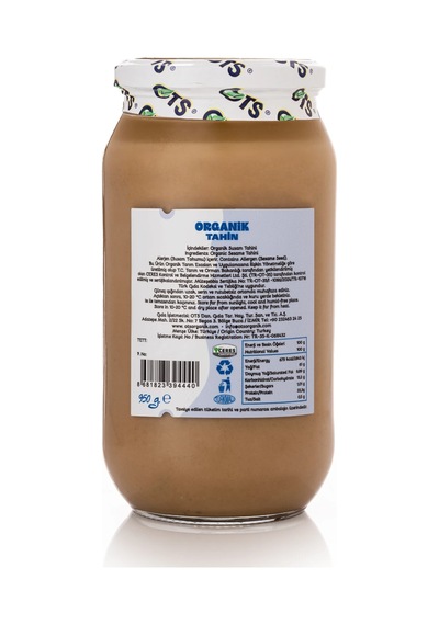 Ots Organik Tahin 950 gr (Organik Sertifikalı, Pestisit Analizli)