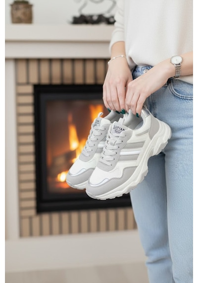 Lufian 112230235 Eduard Erkek Hakiki Deri Klasik Sneaker Gri Gri