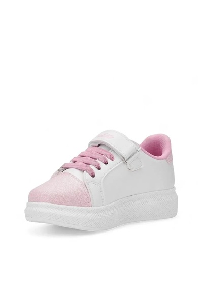 Zacoz Melodia Detaylı Simli Kız Çocuk Spor Ayakkabısı, Sneaker Beyaz Pembe