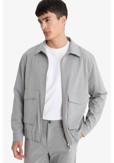 Defacto Relax Fit Polo Yaka Fermuarlı Mont F0417ax25augr377 Gri