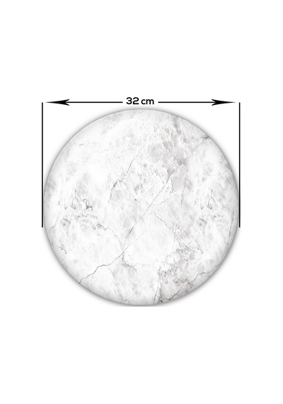 Decorita Cam Kesme Tahtası | Taş Görünümlü | Çap32cm