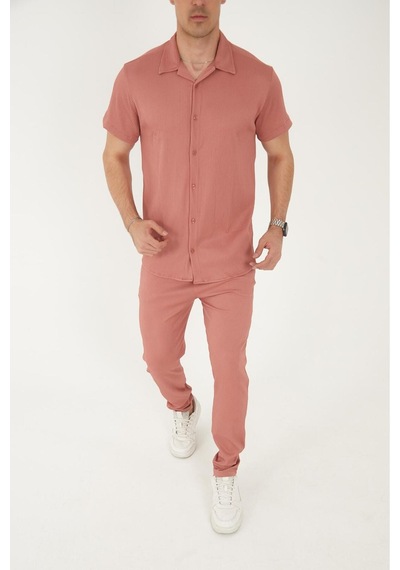 Mfz Giyim Gül Kurusu Renk Ottoman Kumaş Slim Fit Erkek Pantolon - Gömlek Alt Üst Takım Mfz Giyim Gül Kurusu Renk Ottoman Kumaş Slim Fit Erkek Pantolon - Gömlek Alt Üst Takım