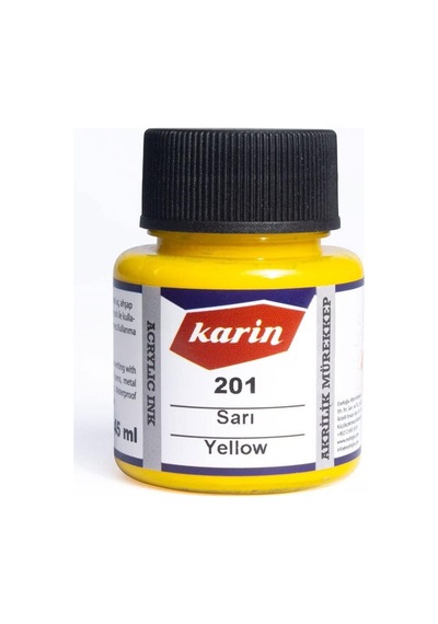 Karin Akrilik Mürekkep 45ml 201 Sarı Genel
