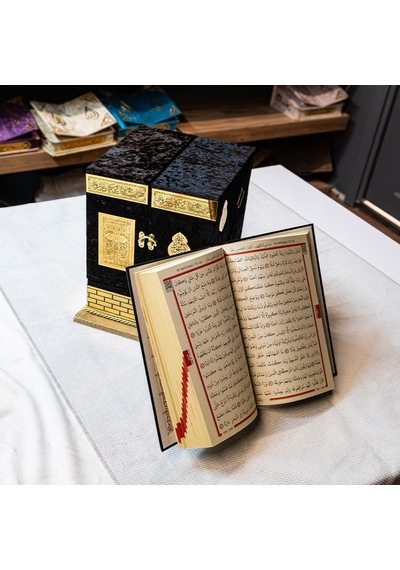 Orta Boy Raşel Kabe Kutulu Kuran-I Kerim Hediye Seti