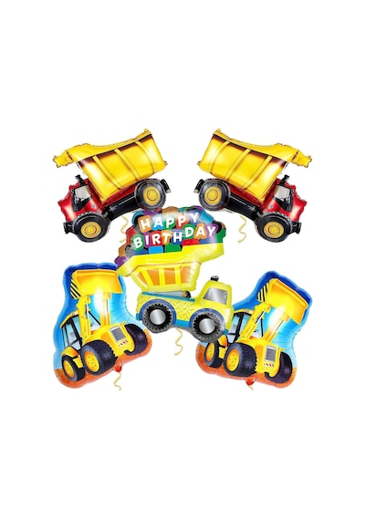 Happy Birthday Kamyon Folyo Balon 80 Cm İnşaat Temalı Parti Malzemesi