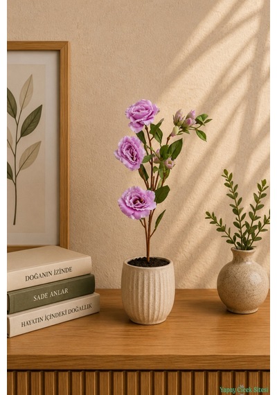 Yapay Çiçek Sitesi Yapay Lisyantus Dalı 70cm Lila