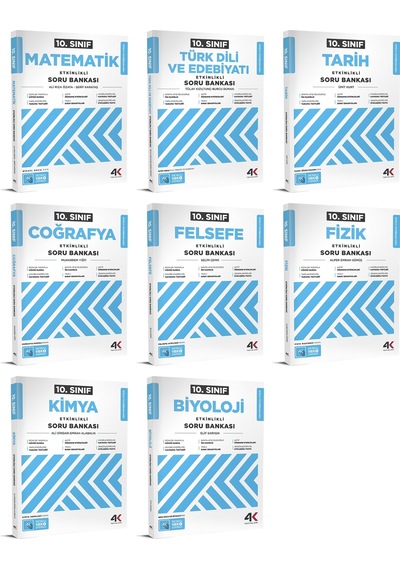 4k 2026 10. Sınıf Soru Bankası Seti Tam Set 8 Kitap