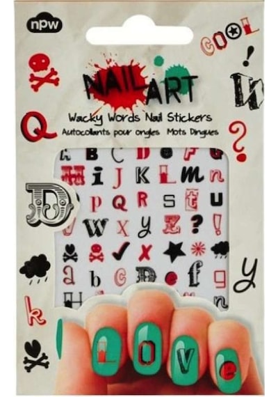 Nail Sticker Wacky Words Harfli Tırnak Çıkartması Seti