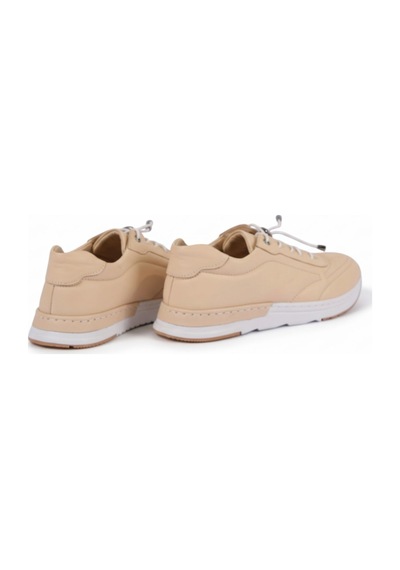Napa Shoes Hakiki Deri Hızlı Bağcıklı Ortopedik Taban Spor Ayakkabı Napa-383 Bej