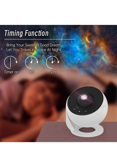Yıldızlı Gökyüzü Gece Lambası Galaxy Projektör Çocuklar İçin Beyaz