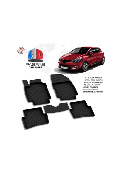 Renault Clio 4 4d Araca Özel Havuzlu Kauçuk Paspas 2012 Ve Üzeri