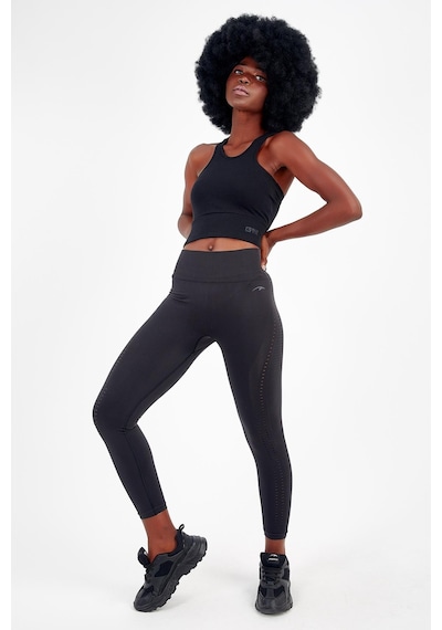 Maraton 17499 Active Slim Fit Kadın Bisiklet Yaka Kolsuz Gym Bralet Siyah